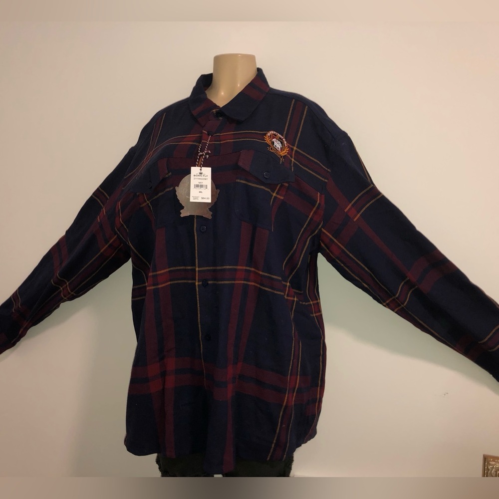 Born Fly Size 4X multi colors maroon blue gold And some white color